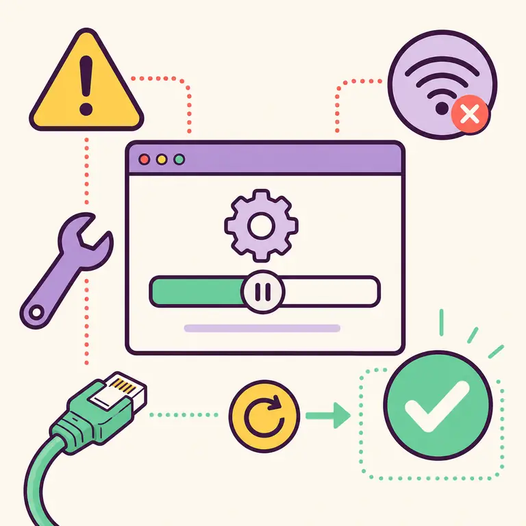 Illustrazione editoriale sulla risoluzione di un download iCUE non riuscito